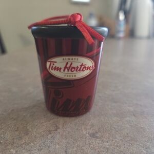 Tim Hortons miniature travel coffee cup Christmas Ornament.